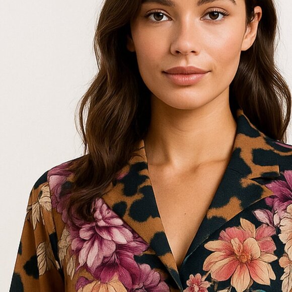 RL Nishat Pret Floral Animal Print Blazer Jacket Cotton NWT - Picture 2 of 12